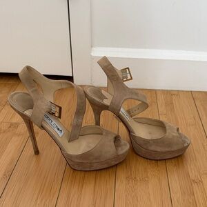 Jimmy Choo Tan Suede Women's Heels